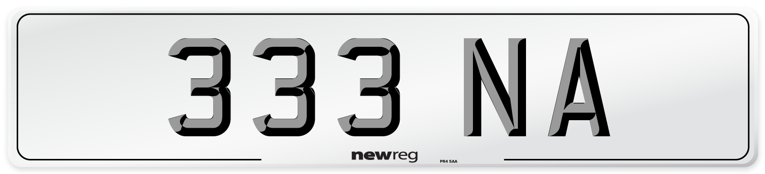 333 NA Number Plate from New Reg